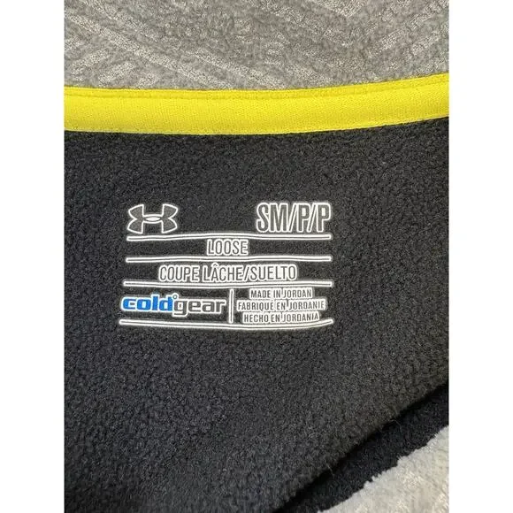 Under Armour ColdGear Men’s SM Loose Fit Fleece 1/4 Zip Pullover Gray Black - Picture 4 of 10